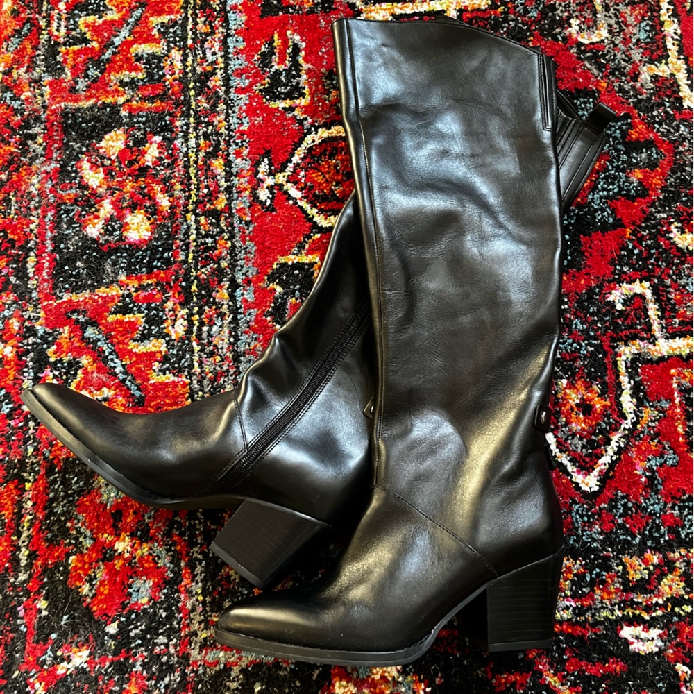 Franco Sarto knee high leather black boots - NWOT